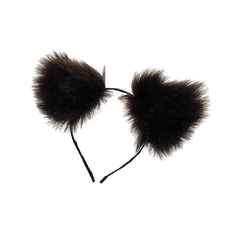 Fluffy Cat Ear Headband With Fox Ears Costume Accessory Women Sweet Cute Cosplay Hairband Party Festival Decor