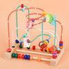 Wooden Bead Educational Stringing Toy With Animal Figures For Learning Kids