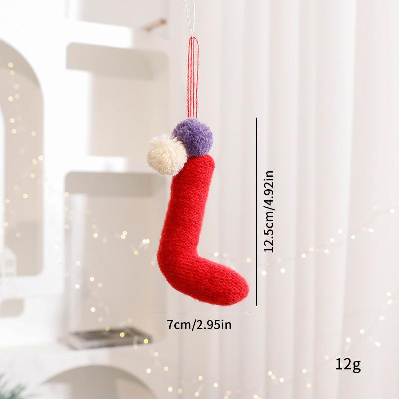 Creative Socks And Plush Ball Pendants Christmas Decoration Props For Holiday Tree Ornaments And Festive Scene Decor