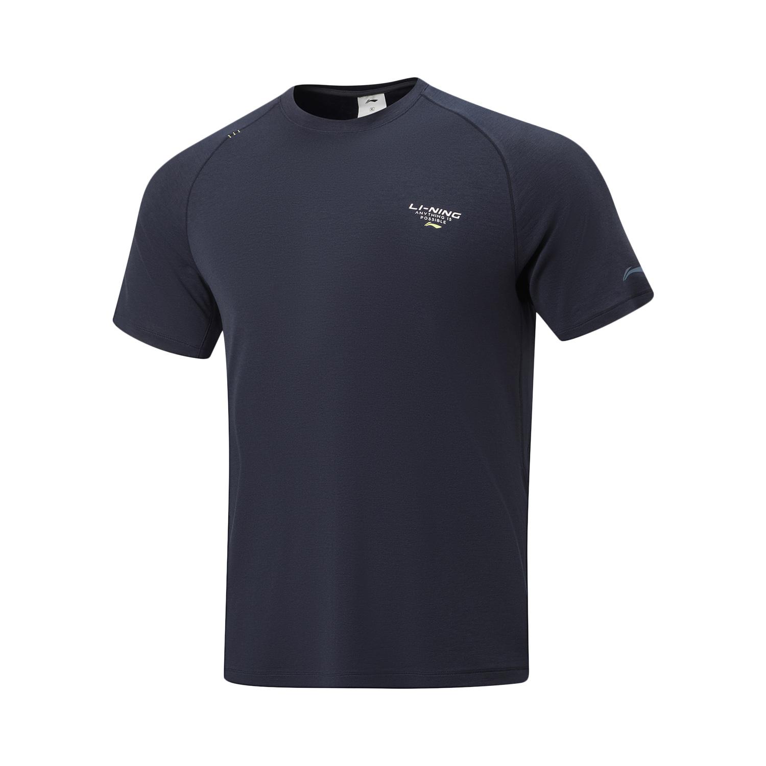 Li-Ning Breathable Round Neck Pullover Casual Simple Short Sleeve T-Shirt Men tops ATSW315-7 S