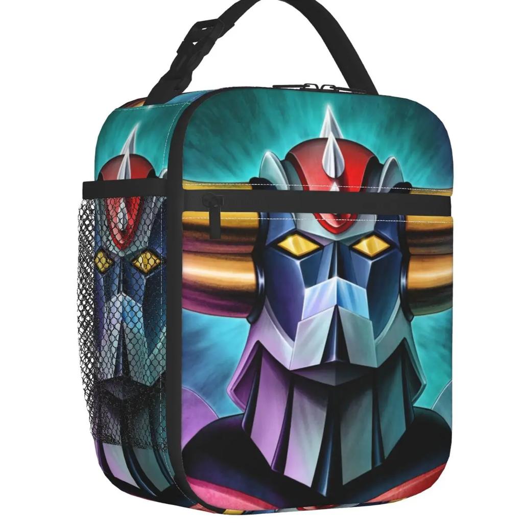 Grendizer Anime Insulated Lunch Bags for Women UFO Robot Goldorak Portable Cooler Thermal Bento Box Work School Travel