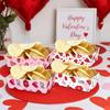12Pcs/Set Creative Disposable Paper Food Trays Paper Rectangular Valentine's Day Dinner Plate Thickened Boat-Shaped Trays