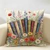 Colorful Flower Bookshelf Cushion Cover Durable Hypoallergenic Organic Linen Short Pillow Cover Washable