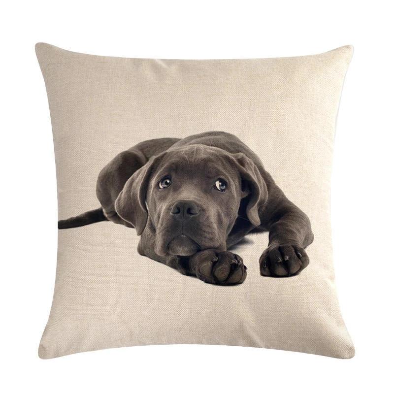 Mops Haustier Hund Muster Baumwolle Leinen Überwurf Kissen Kissenbezug Auto Haus Sofa Bett Dekorative Kissenhülle Funda Cojin