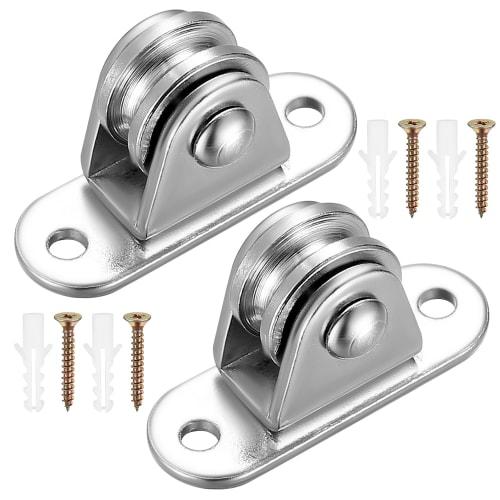 Small Pulley Block, Sheave, Rope Pulley, Set of 2, Stainless Steel Rope Guide, Fixed Pulley Wheel, Stainless Steel Pulley, Labor-Saving Pulley Roller,