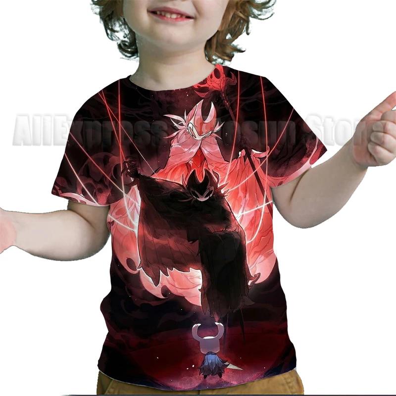 Kids Hollow Knight Silksong T-shirts Fridge Magnet Boys Girls T Shirts Child Cartoon Tshirt Camiseta Summer Toddler Tee Costume
