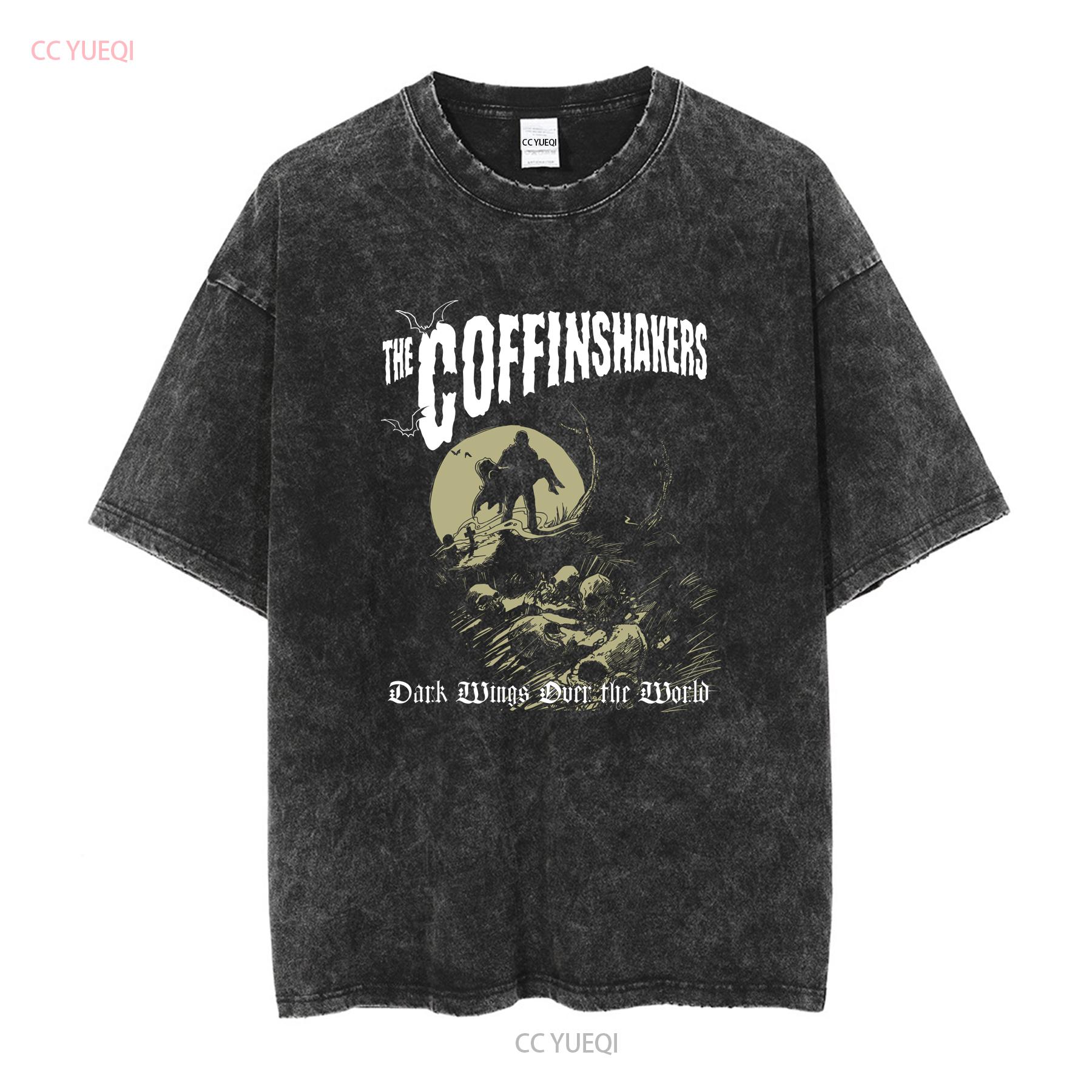 

The Coffinshakers Dark Wings V2 Band poster album cover T shirt all sizes S 5XL vintage Washed Stylish homme fashion Stretched S