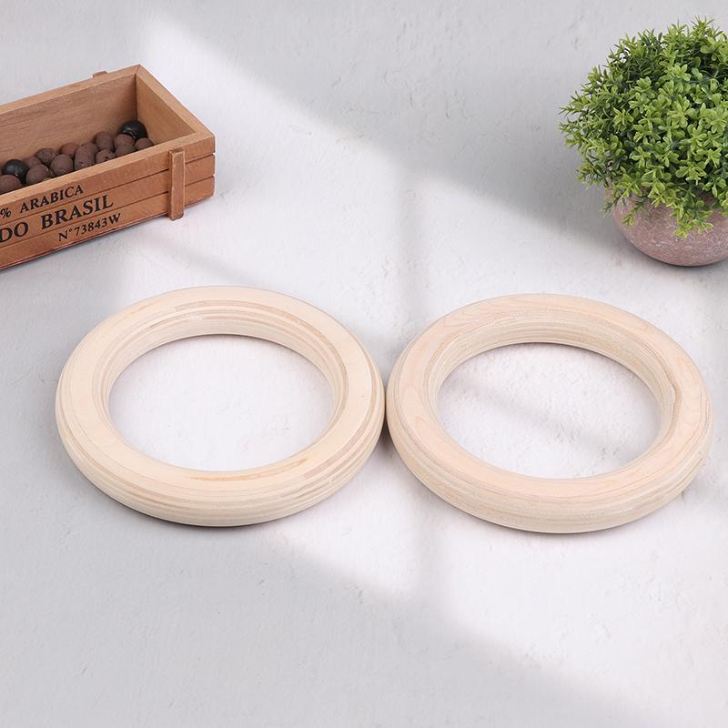 2Pcs/Pairs Wooden Ring Portable Crossfit Gymnastics Rings Gym Shoulder Strength Home Fitness Training Physical Exercise Ring