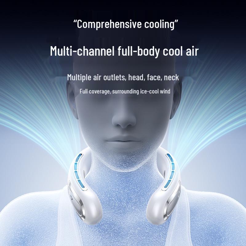 Portable Neck-Hanging Fan: Long-Lasting, Rechargeable, Silent & Ideal for Outdoor Sports