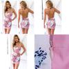 Elegant Women Sleeveless Floral Print Backless Dress For Summer Evening Parties