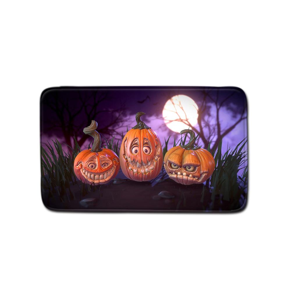 Halloween Shower Curtain Floor Mat Combination Four-Piece Set Bathroom Toilet Carpet Door Mat
