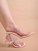 Shoetopia Stylish Trasparent Detailed Block Heels For Women & Girls