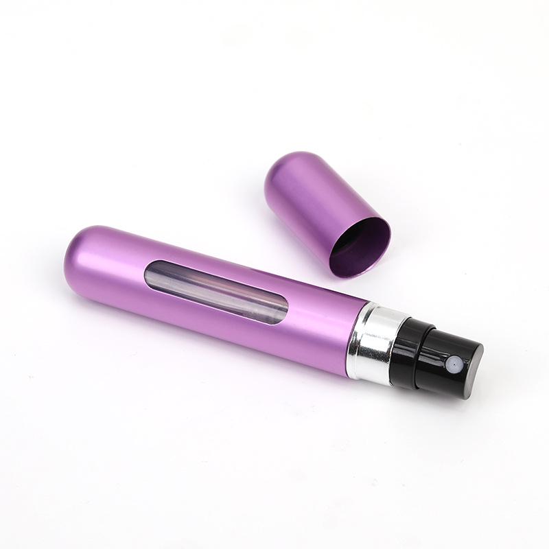 8ml Mini Refillable Travel Perfume Spray Bottle, Bottom-Fill, Round Head, Self-Pump, Portable, In Stock