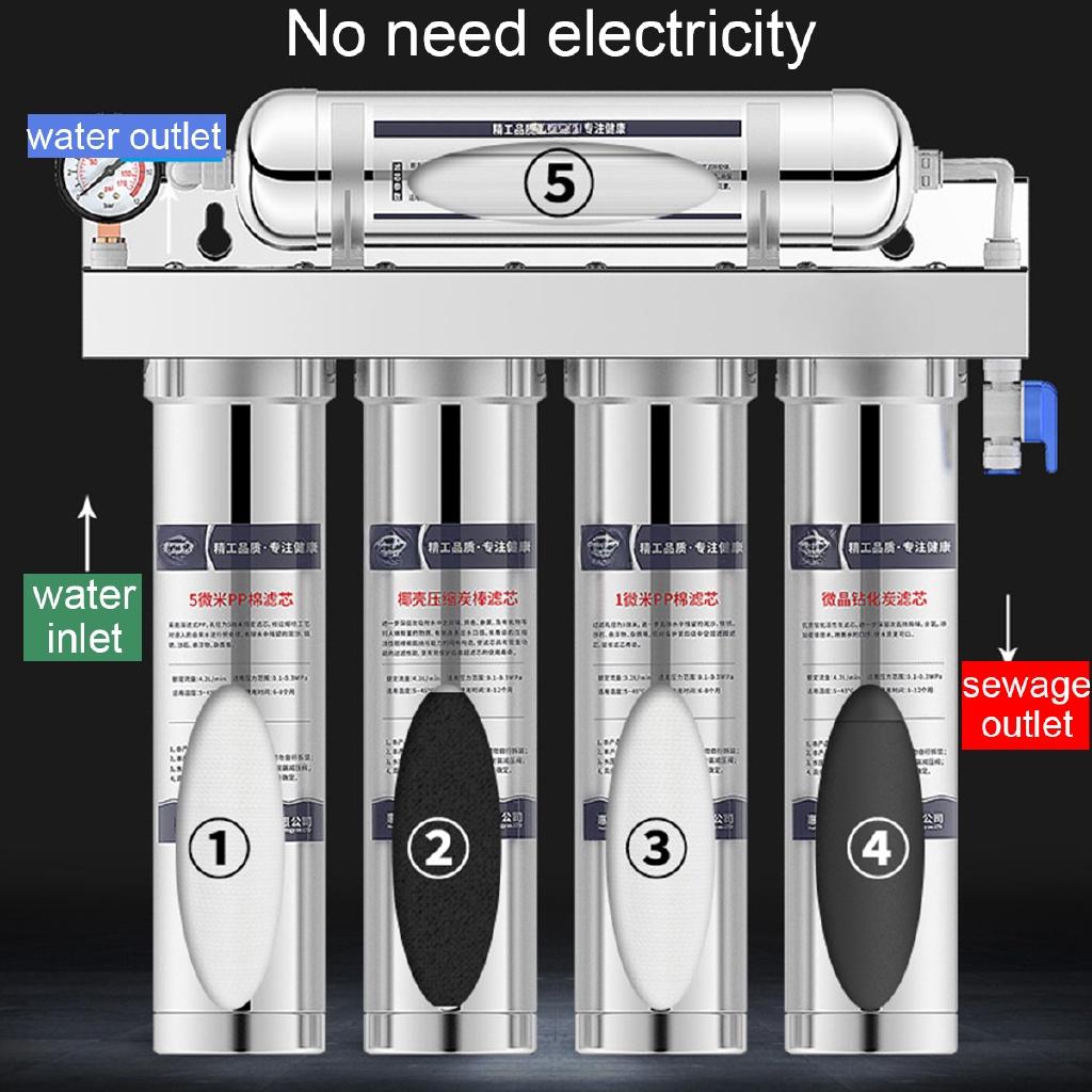 Küche 5 Stufen Haushaltsarmatur Heim Wasserreiniger Edelstahl Wasserreiniger Direkt Trinkwasserfiltersystem