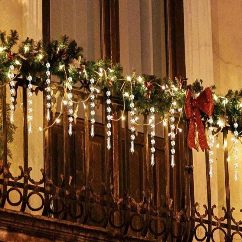 Hängende Kristalle für Mittelstücke Acryl-Kronleuchter Girlande Perlenstränge Prisma Dekorationen Hochzeitsparty Weihnachtsbaumschmuck Klar Taiwan Hergestellt