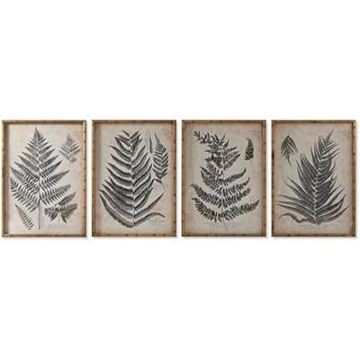Tablo - HOME ESPRIT - Fougère Cottage - 50 x 70 cm - Çok Renkli - 4 adet
