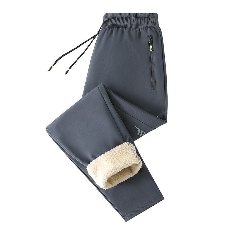 

Мужские брюки из флиса ягненка, осенне-зимние спортивные брюки для мужчин, с добавлением толстого флиса, мужские теплые флисовые брюки прямого кроя XXXXL серый
