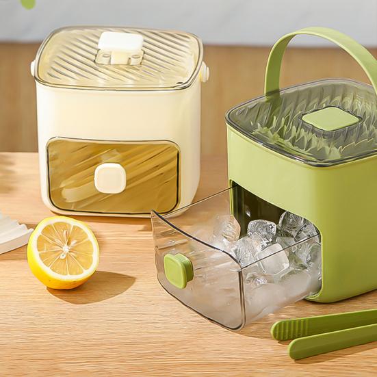 48 Cube Ice Maker with Easy Push Release Lid Ice Bin Built-in Storage Box Ice Cube Tray for Whiskey Cocktails Coffee Beverages