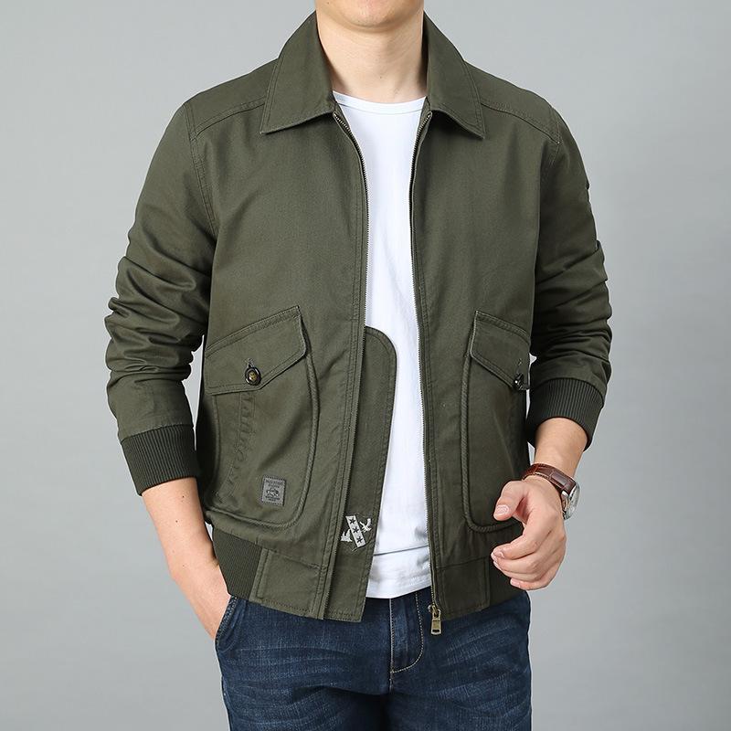 

Новая летная куртка мужская большого размера свободная рабочая куртка весна и осень тонкий повседневный летный костюм 4XL