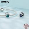 WOSTU 925 Sterling Silver Emotion Stone Beads Cute Pet Paw Charms for Women Girls Bracelet & Bangle DIY Fine Jewelry