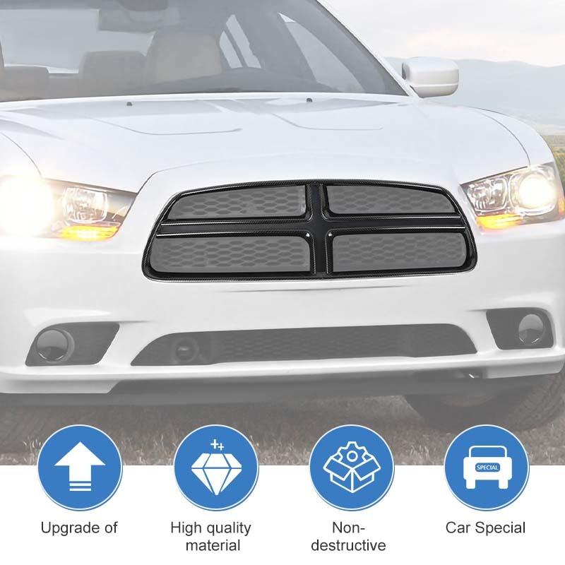 Car Front Hood Air Inlet Grille Ring Cover Protective Sticker For Dodge Charger 2011-2014 Car Accessories