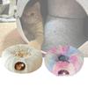 Stylish Winter Cat Bed Tunnel With Warm Long Plush Fabric Features Foldable Design Great For Cats And Dogs