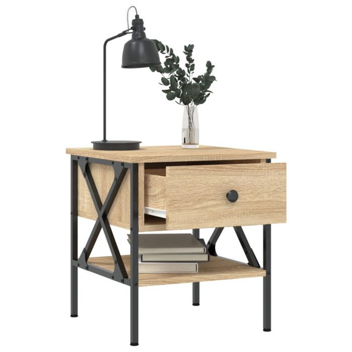 VidaXL Bedside Table Sonoma Oak 40x42x45 Cm Engineered Wood 825955