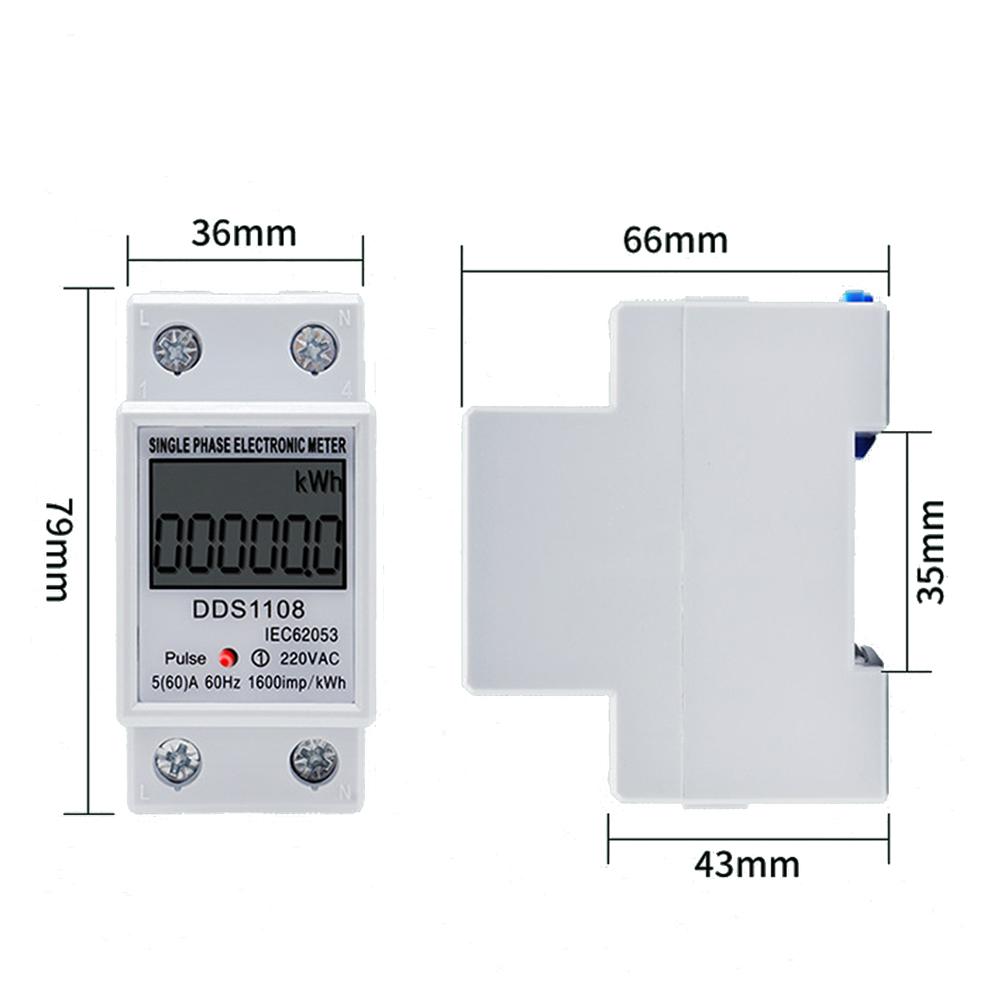Kein Reset-Knopf Energiezähler Kunststoff mit Hintergrundbeleuchtung