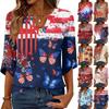 Womens Spring Tops Summer Shirts for Women Womens Summer Shirts Dressy Tops for Women Casual Printed Blouse V Neck Loose Fit
