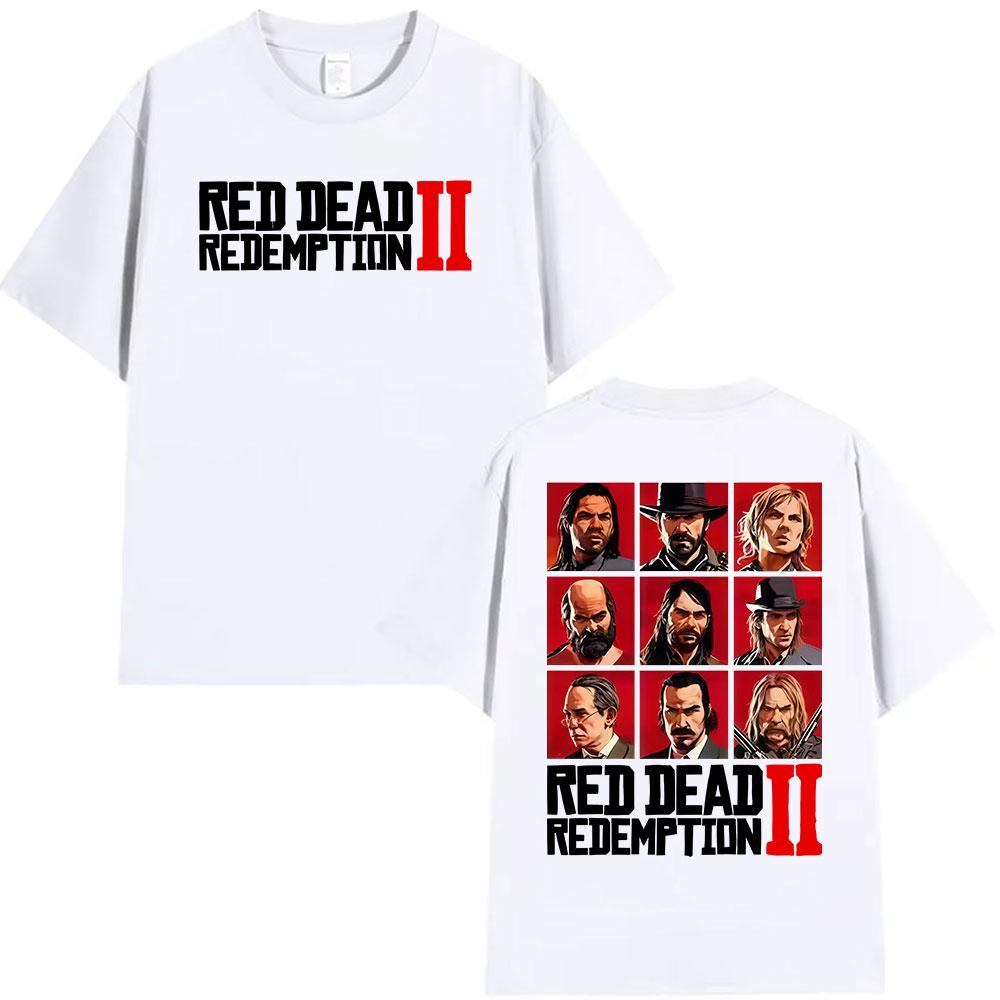 Classic Retro Red Dead Redemption 2 Game Player Graphic T Shirts Men Women Vintage Summer Oversized Cotton TShirt Streetwear