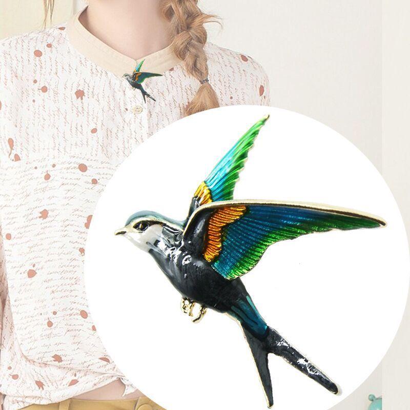 Animal Bird Brooches Vintage Enamel Drop Oil Jewelry For Men And Women