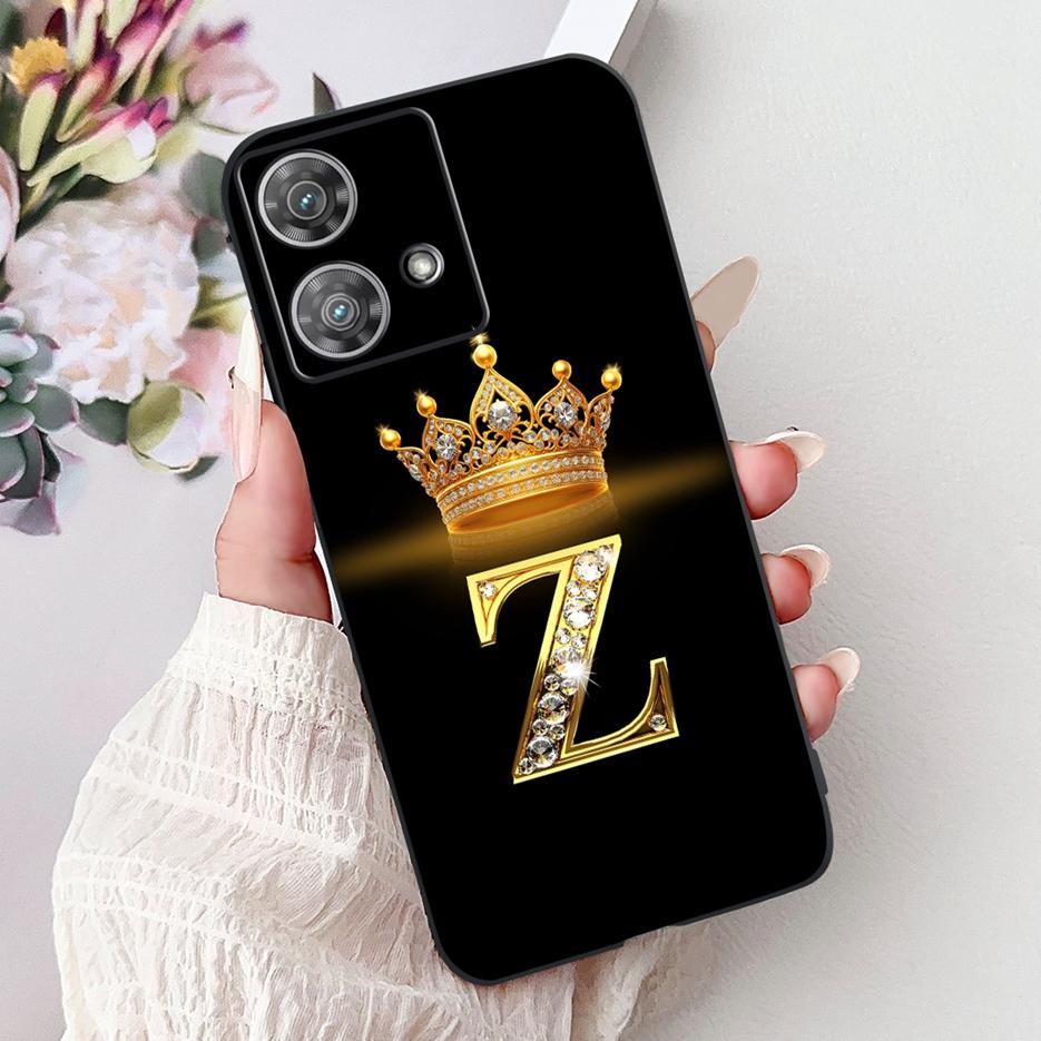 For Motorola Edge 40 Neo Case XT2307-1 Cute Crown Letters Cover Soft Silicone Phone Cases For Motorola Edge 40 Edge40 Neo Fundas