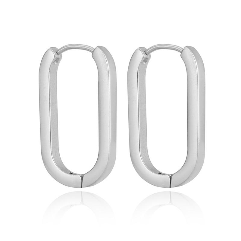 Neue Klassische Edelstahl Zirkon Quadratische Kette Creolen Damen Klein Anhänger Knorpel Helix Tragus Piercing Schmuck