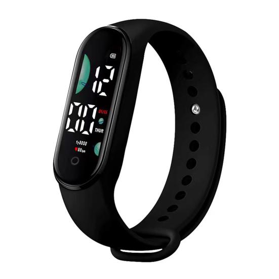 M9 Electronic Watch LED Touch Control Waterproof Casual Multifunctional Week Time Display Lightweight Men Women Unisex Sports Bracelet for Kids