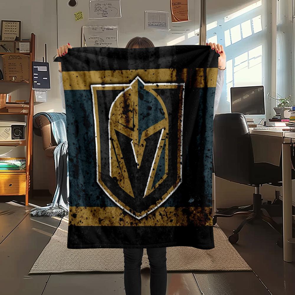 Couverture Flanelle motif Vegas Golden Knights, Haute qualité Confortable pour Toutes les Saisons, Décoration Intérieure, Chaleur et Confort, Parfait pour les Cadeaux.