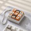 Cute Cat Mechanical Fidget Keycap 9 Keys Stress Relief Switch Clicker Decompression Keyboard Pendant Desktop Decoration
