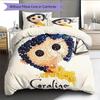 Coraline Pattern Bedding Quilt Set  Home Decoration  Gift (1 * Duvet Cover + 2 * Pillowcase  Without Core)
