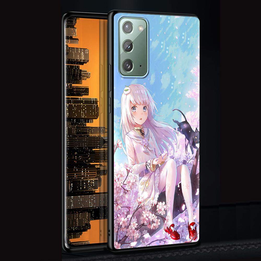 Anime Plum Cherry Blossom Girl Case for Samsung Galaxy Note 20 Ultra 10 Lite 9 8 A12 A52 A51 S20 FE Black Soft Phone Coque