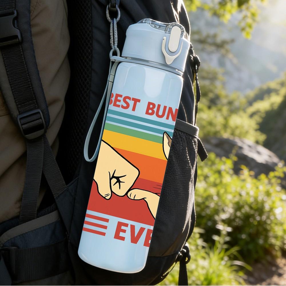 1PC Best Bunny Mom Art 750ml Color Plastic Sports Water Bottle Leakproof Flip Straw Lid Suitable for Sports Office Home Use