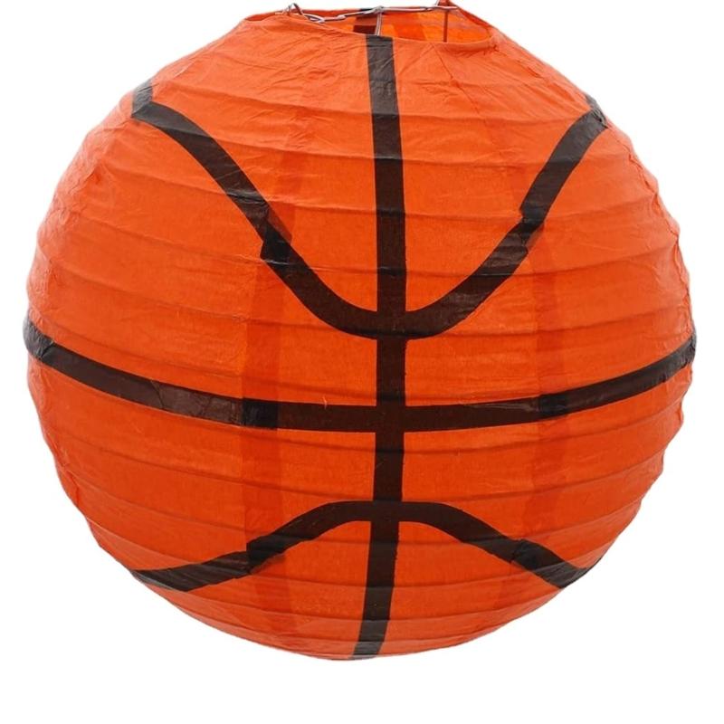 Lot de 6 Lanternes en Papier Sport Football Décoration Suspendue Japonaise pour Anniversaires sur le Thème du Football Centres de Table