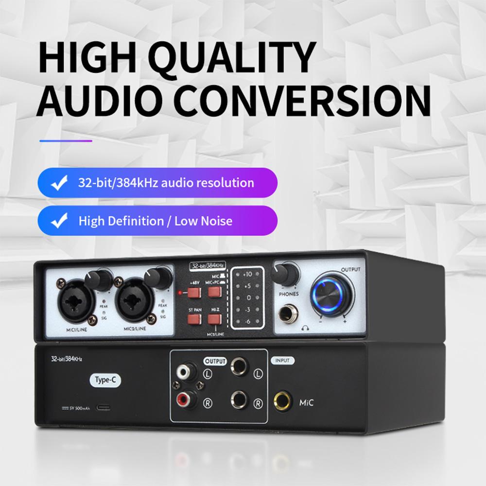 2 In 2 Out Mixer Recording Sound Card Mixing Console Track Separation External Sound Card Computer Recording Driver