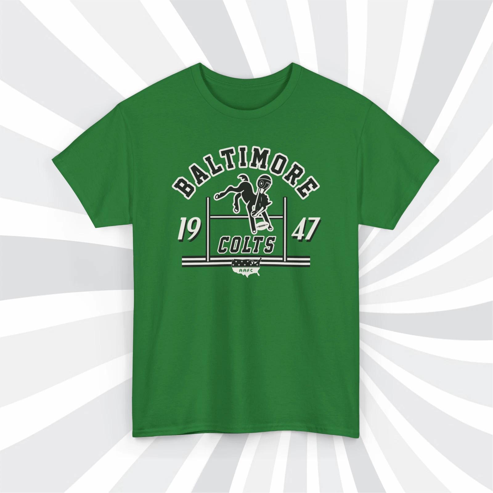 Baltimore Colts 1947 AAFC Vintage Football Irish Green T shirt - Ravens S