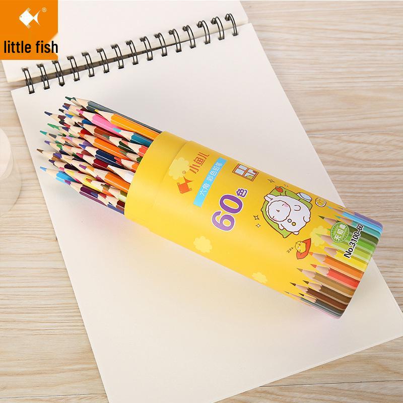 Little Fish Yellow Hexagonal Colored Pencils Set for Students - Custom Logo Available