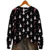 Damemote Langermet Christmas Snowman Snowflake Print Jakke Cardigan