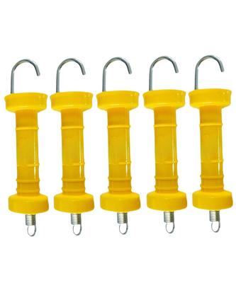Leap Raupe Electric Fence Gate Clips, Electric Fence Gate Grip Handles, 23cm, Yellow (5 Yellow Electric Fence Grips, 23cm Each)