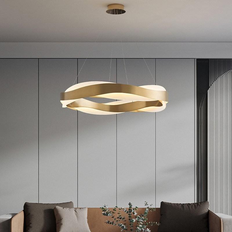 New Modern Gold Pendant Lamp Nordic LED Three Color Dimming Chandelier for Living Room Bedroom Restaurant Decor Hanging Lighting