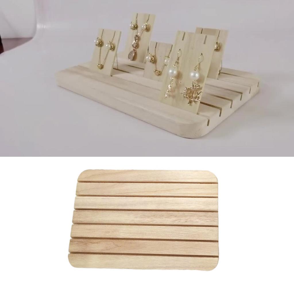 Wood Earring Display Stand Jewelry Holder Earring Card Holder Rings Display Holder Wood Texture Perfect for Card Display