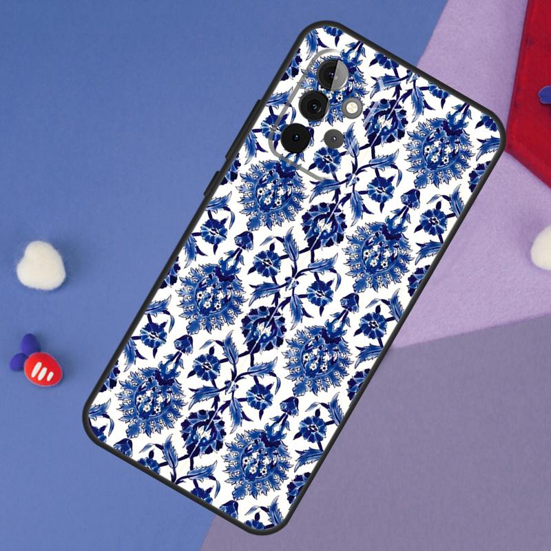 

Сине-белый фарфоровый чехол для Samsung Galaxy A15 A54 A34 A14 A13 A53 A16 A26 A36 A56 A12 A22 A32 A52 A06 A35 A55 Samsung A35