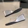 Fashion 2025 New Fashion Transparent Ladies Wedges Slippers Sandals Shoes Round Toe Female Slides Women Wedges Slippers Shoes Flip Flops