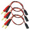 Futaba Style Receiver Plug To 4mm Banana Connector Charging Lead Adapter 20awg 30cm 11.8" Silicone Cable (3-Pack)